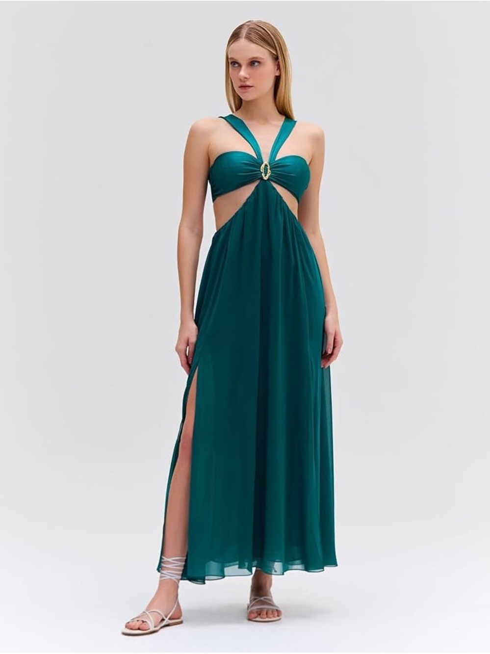 PatBo | Piscina Cutout Dress in Lycra & Chiffon